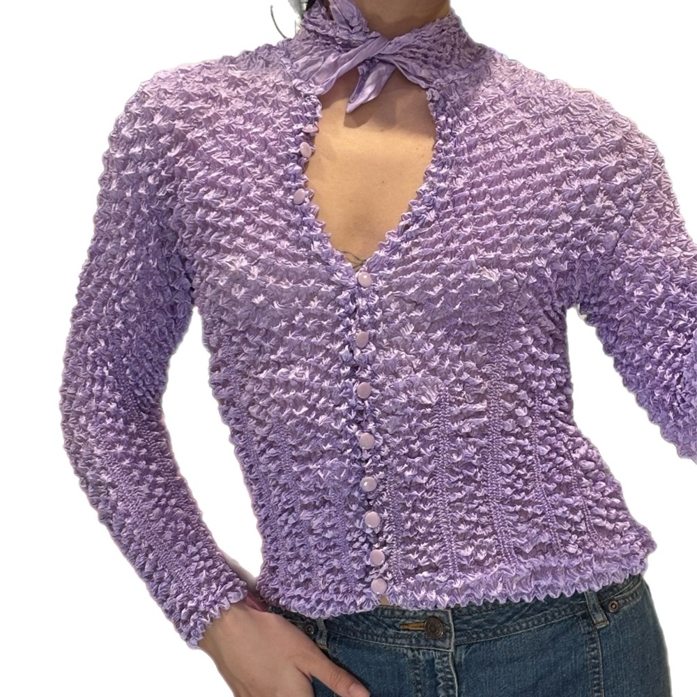 Purple popcorn cardigan 💜